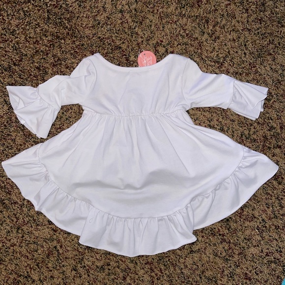 White Ruffled Hi-Low Style Top - Picture 2 of 4